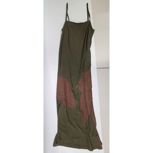 Hilo Hawai'i Cotton Maxi Dress Green Floral Summer Dress Small Lilo & Stitch